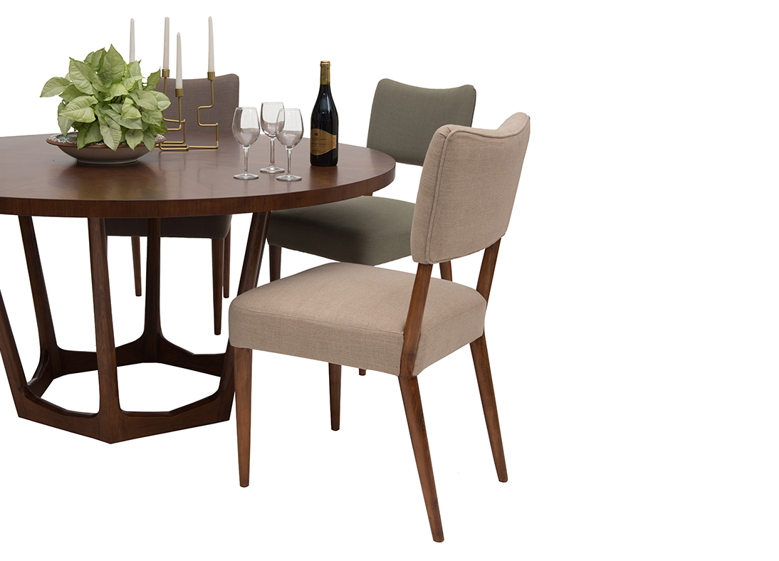Bobo Dining Chair Foliage Green Expresso Brown 